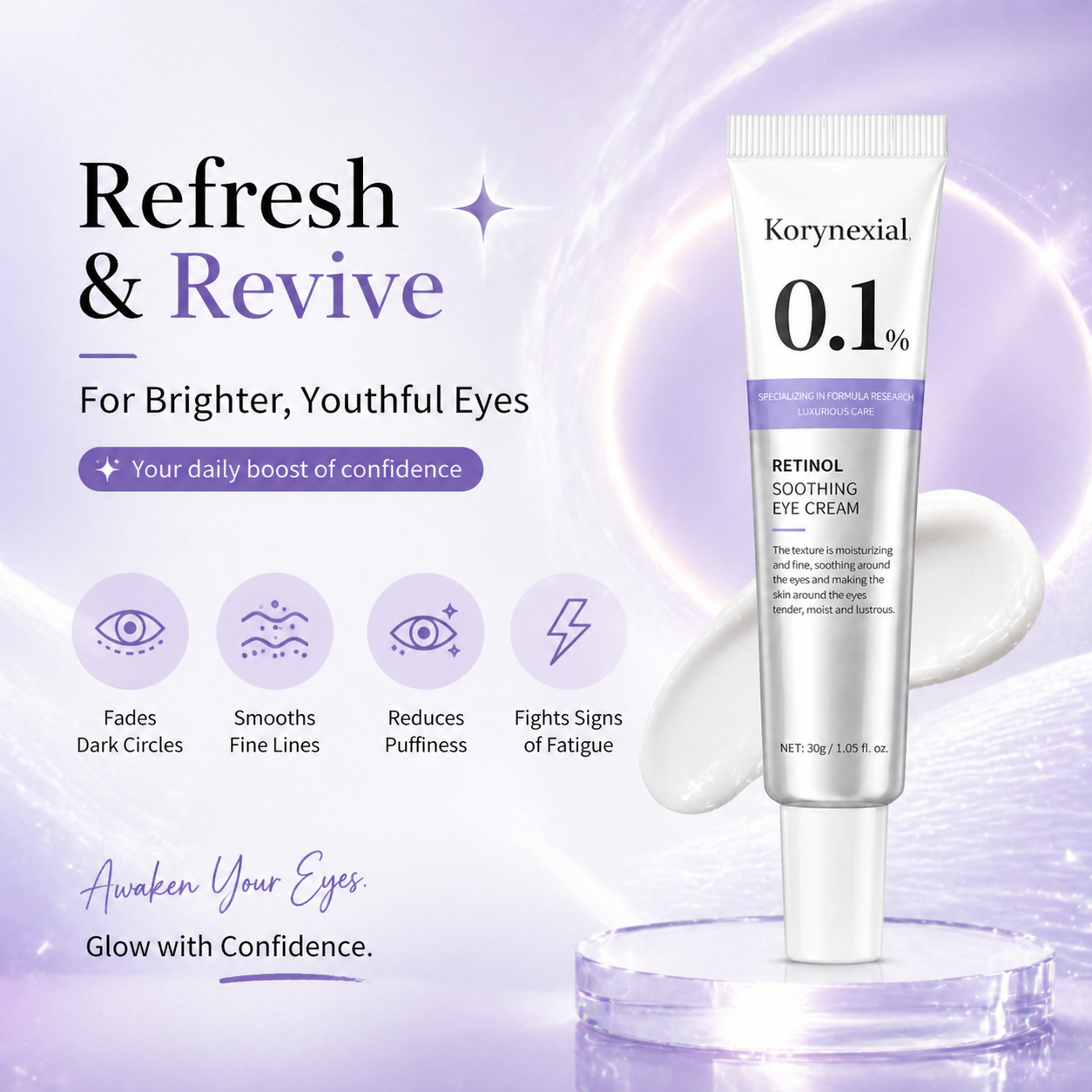 Wake Up Tired Eyes: How Korynexial Retinol Eye Cream Transforms Your Look 🌟👀