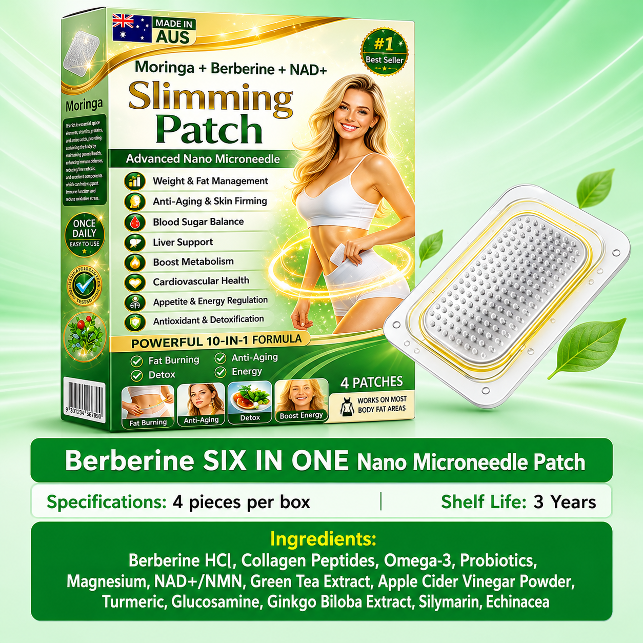 New 2026 Upgrade:  Berberine 6-in-1 Nano Microneedle 𝖯𝚊𝗍𝖼𝗁 with Science-Backed Formula
