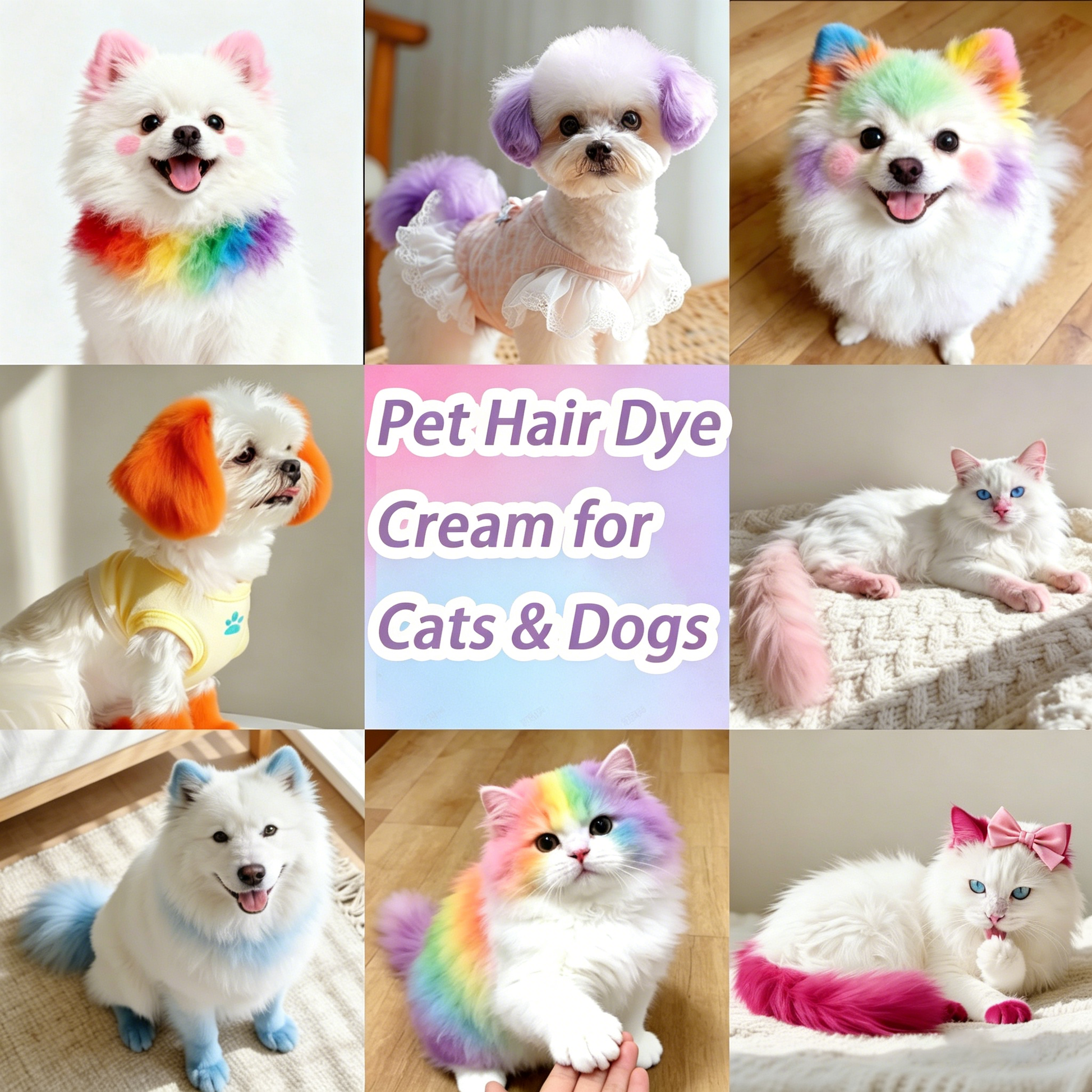 Pet hair dye cream for cats and dogs