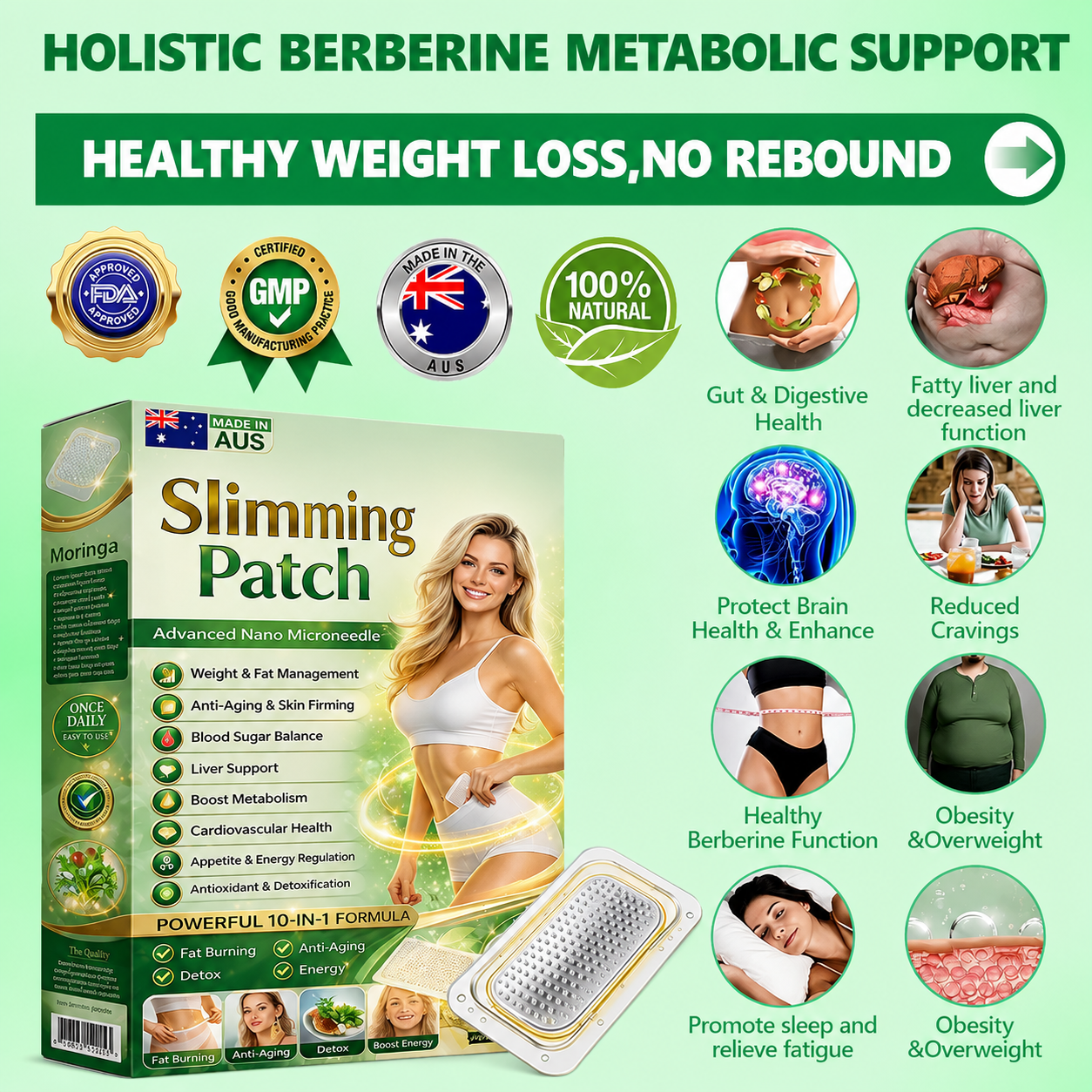 New 2026 Upgrade:  Berberine 6-in-1 Nano Microneedle 𝖯𝚊𝗍𝖼𝗁 with Science-Backed Formula