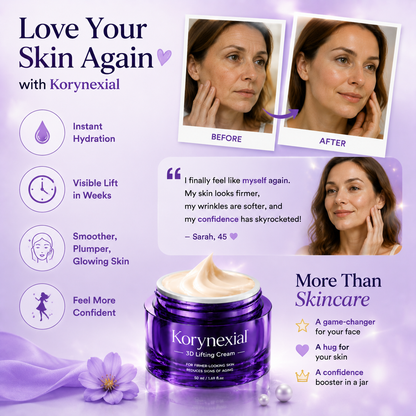 Rediscover Youthful Skin: Lift, Firm & Glow with Korynexial 3D Lifting Cream ✨💜