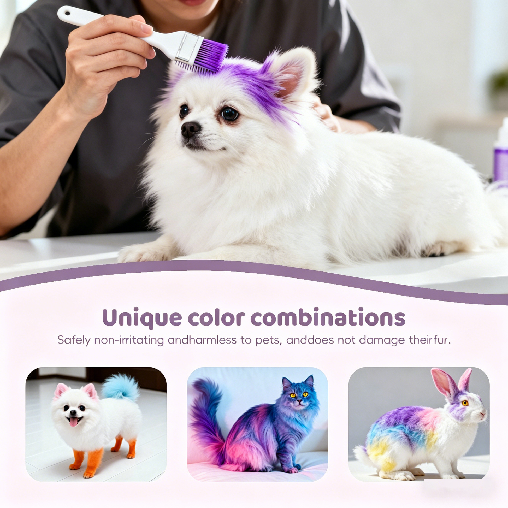 Easy pet dye application and color combinations